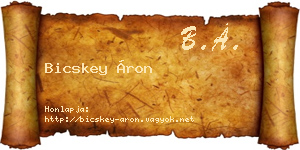 Bicskey Áron névjegykártya