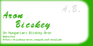 aron bicskey business card
